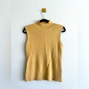 Vintage  Metallic-Glimmer Sleeveless Mock Neck Knit Top Size M